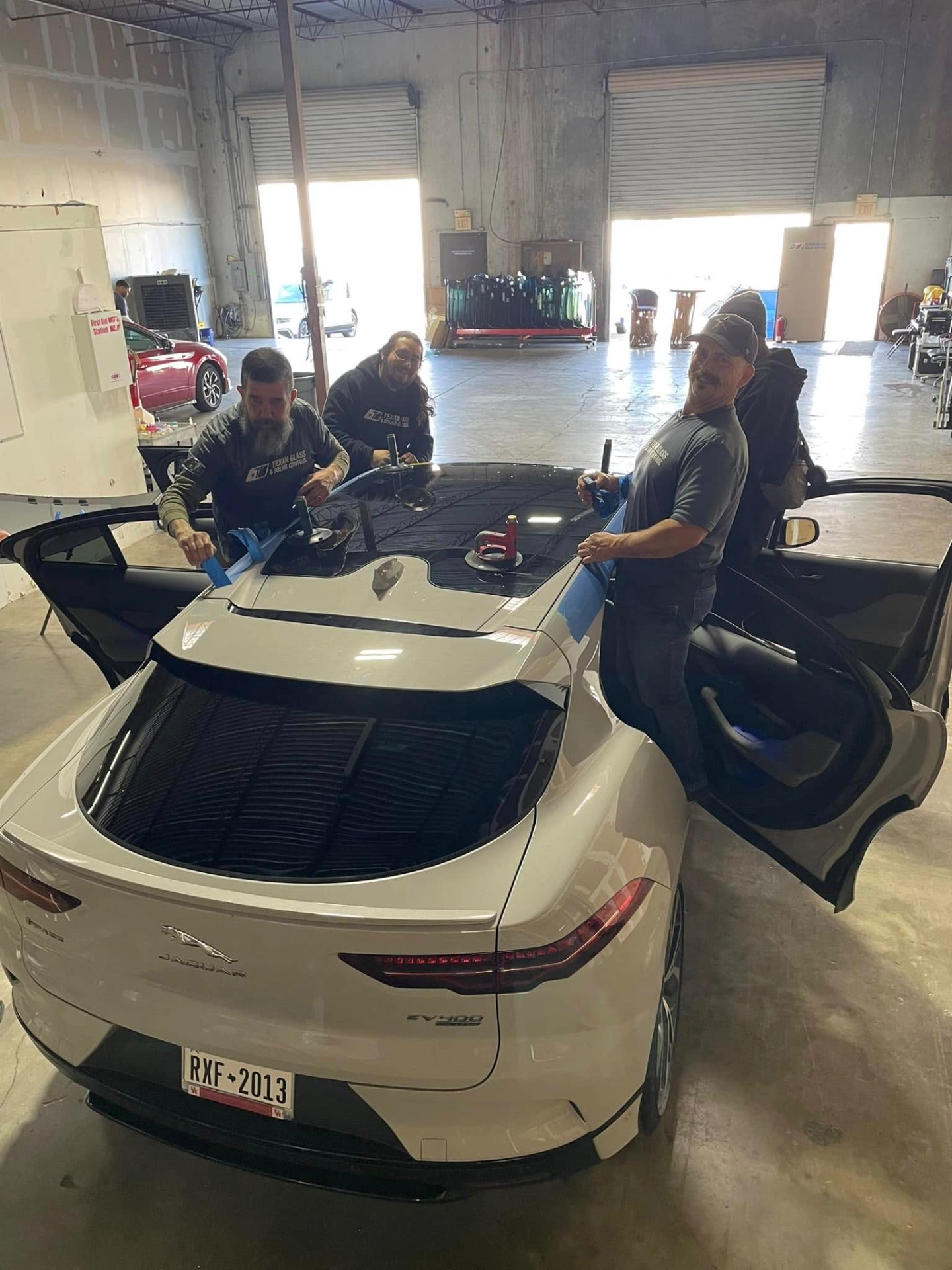 Our certified team replacing a customer windshield